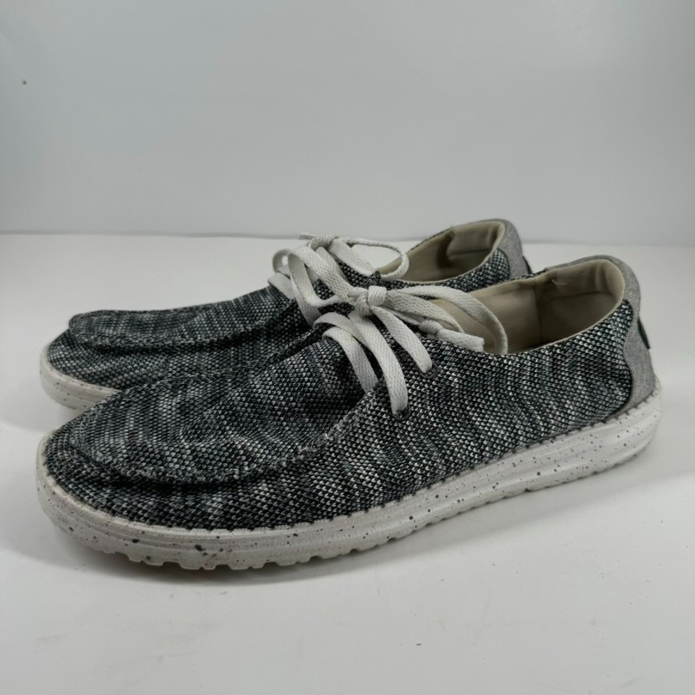 HEYDUDE Wendy Sox Women's US 9 Dark Grey Knit Casual Comfort Slip-On Moc Loafers
